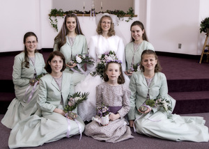 Bride with Bridesmaids and Flower Girl again.
